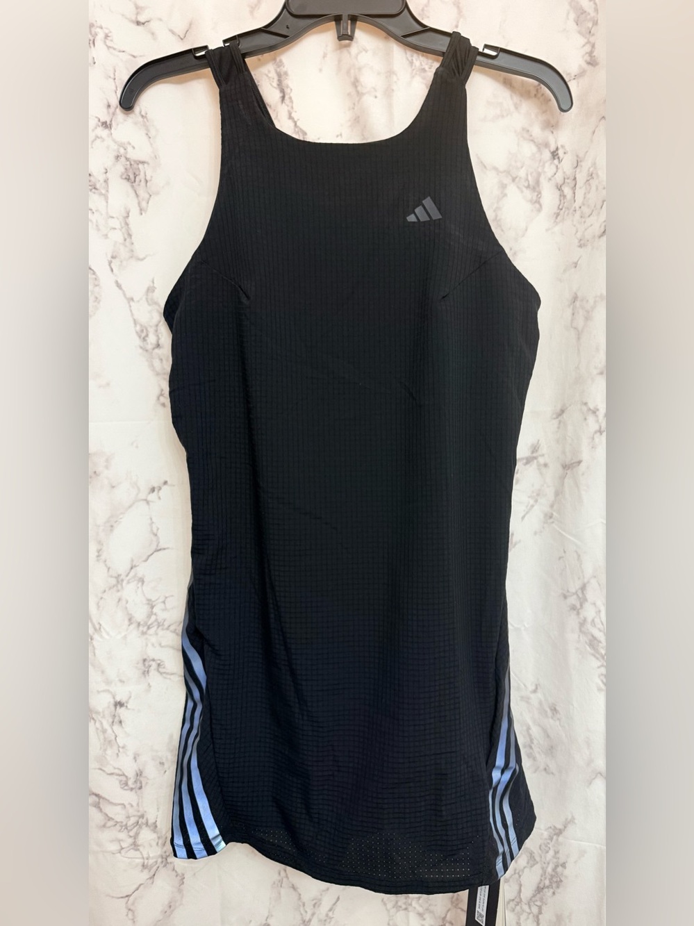 adidas Women’s Black Sport Dress with Grey Side Stripes